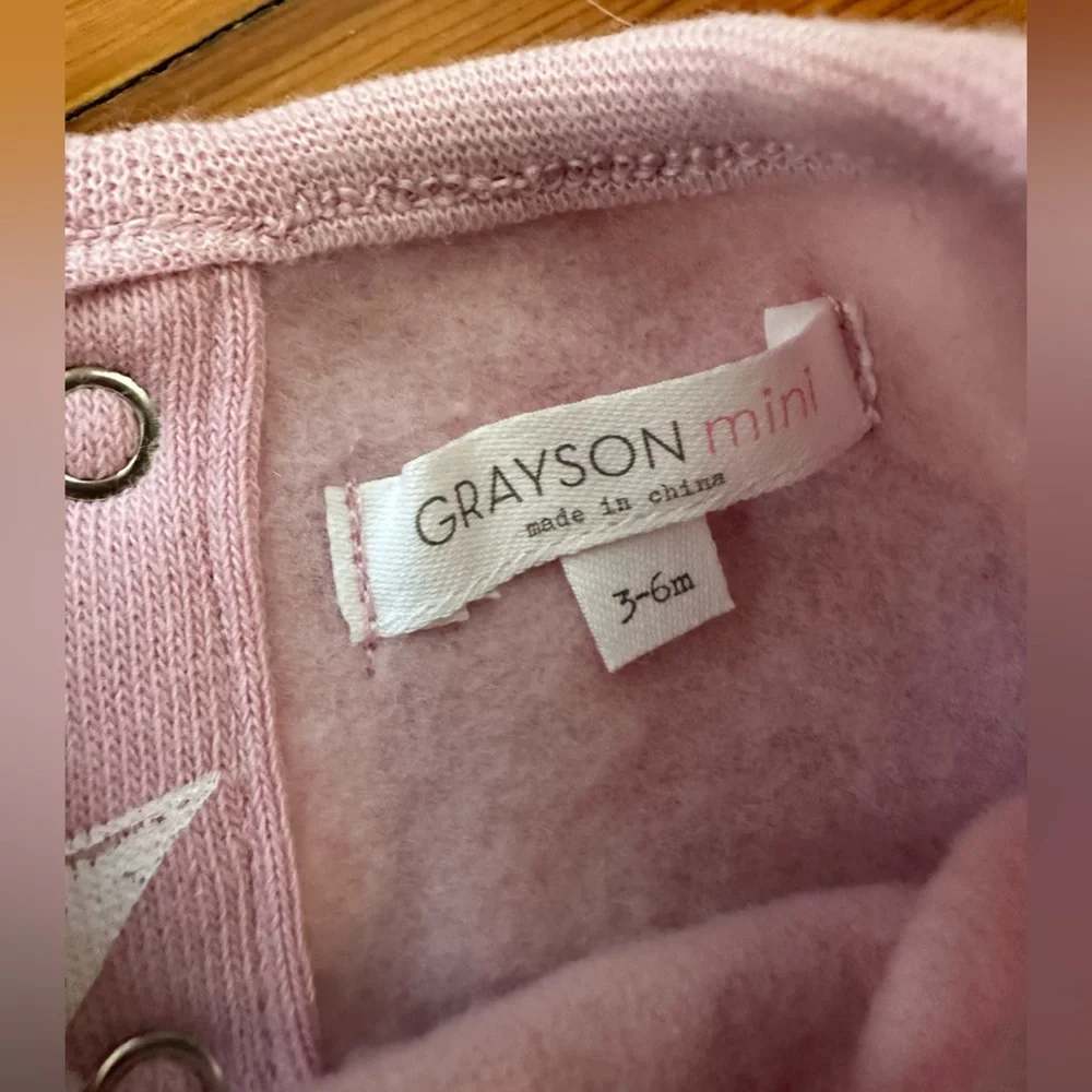 NWT Grayson Collective Sweatshirt Bodysuit with Sleeve Ruffles baby size 3-6 M - Picture 3 of 8